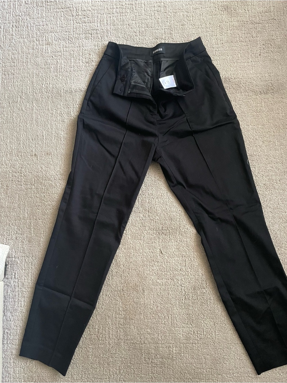 Express Black High-Rise Tailored Pants